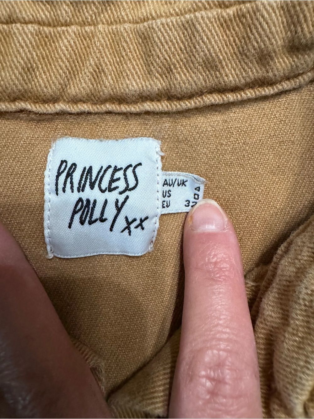 Princess Polly Vintage Workshirt Button-Up in Camel Cotton Tan - Picture 5 of 8